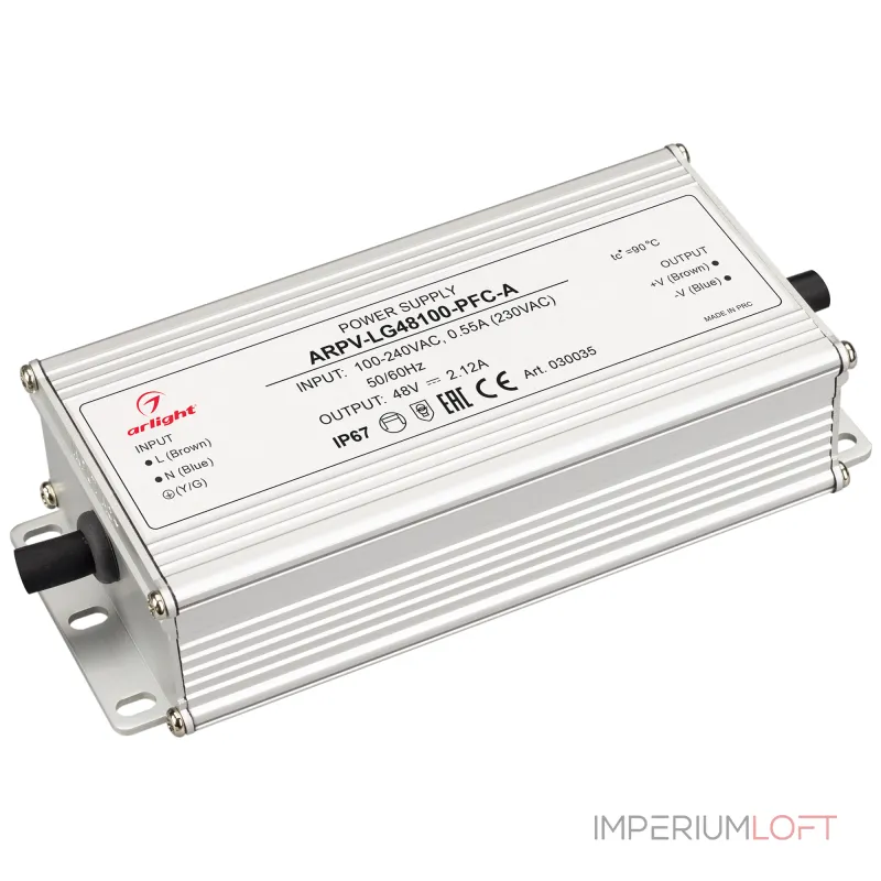 Arlight Блок питания ARPV-LG48100-PFC-A 48В 2.12A 100Вт IP67 030035 Arlight Блок питания ARPV-LG48100-PFC-A 48В 2.12A 100Вт IP67 030035