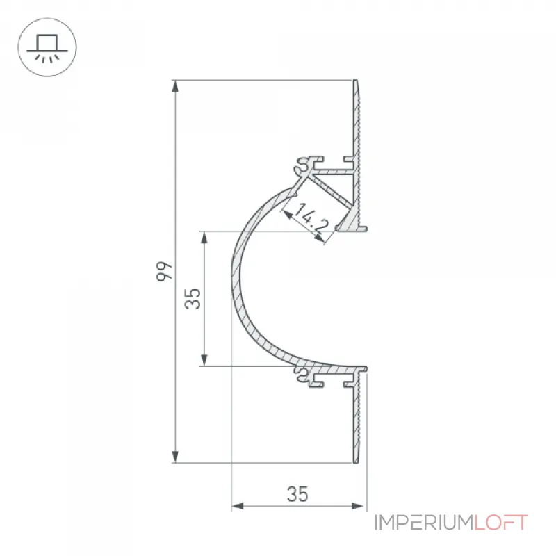 Arlight Профиль ARH-CEIL-REFLECT-2000 WHITE Алюминий 034982