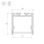Arlight Профиль SL-LINE-3535-3000 ANOD Алюминий 036196