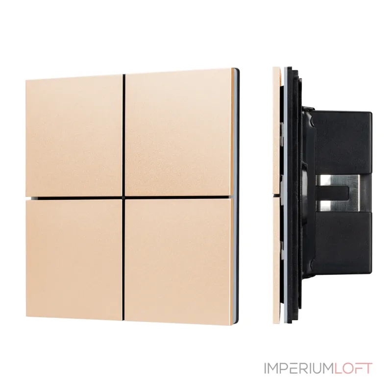 Arlight INTELLIGENT ARLIGHT Кнопочная панель KNX-304-23-IN Champagne BUS Frameless IARL IP20 039665 Arlight INTELLIGENT ARLIGHT Кнопочная панель KNX-304-23-IN Champagne BUS Frameless IARL IP20 039665