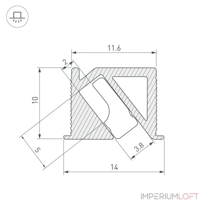 Arlight Профиль SL-BEVEL-H10-F14-2000 ANOD СHAMPAGNE Алюминий 038200 Arlight Профиль SL-BEVEL-H10-F14-2000 ANOD СHAMPAGNE Алюминий 038200