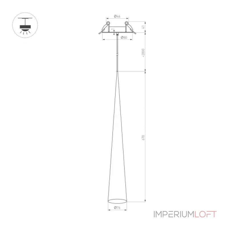 Arlight Светильник SP-STIRIA-L600-R76-5Вт Warm2700 BK 36 deg 230В IP20 054434