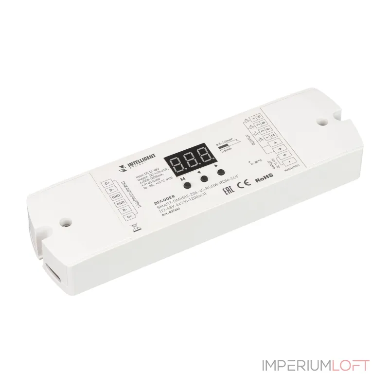 Arlight INTELLIGENT ARLIGHT Декодер SMART-DMX512-204-62-RGBW-RDM-SUF 12-48В 4x350-1200mA IARL IP20 037441 Arlight INTELLIGENT ARLIGHT Декодер SMART-DMX512-204-62-RGBW-RDM-SUF 12-48В 4x350-1200mA IARL IP20 037441