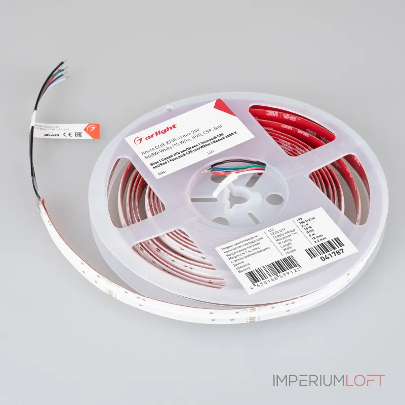 Arlight Лента COB-X768-12mm 24В RGBW-White 15 В/м IP20 CSP 5м 041787