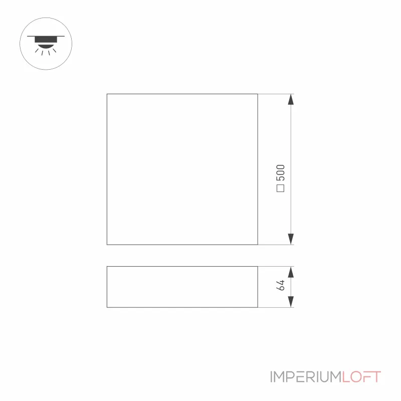 Arlight Светильник IM-QUADRO-EMERGENCY-3H-S500x500-54Вт Warm3000 BK 120 deg 230В IP40 041044