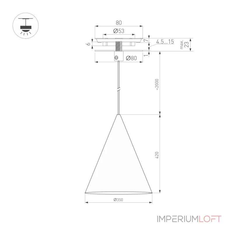 Arlight Светильник SP-MAKOTO-R350-14Вт Warm2700 WH 36 deg 230В TRIAC IP20 054406