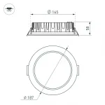 Светильник MS-MIST-BUILT-R187-21Вт Warm3000 WH 110 deg 230В Arlight IP54 041612