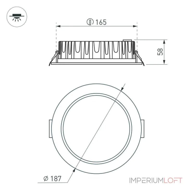 Светильник MS-MIST-BUILT-R187-21Вт Warm3000 WH 110 deg 230В Arlight IP54 041612 Светильник MS-MIST-BUILT-R187-21Вт Warm3000 WH 110 deg 230В Arlight IP54 041612