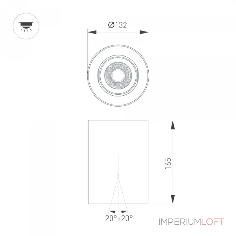 Arlight Светильник SP-FOCUS-R132-24Вт Warm3000 BK 15 deg 230В IP54 054853