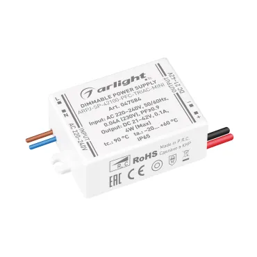 Блок питания ARPJ-SP-42100-PFC-TRIAC-MINI 4Вт 21-42В 100mA Arlight IP65 047584