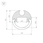 Arlight Профиль ARH-ROUND-D8-2000 ANOD Алюминий 036325