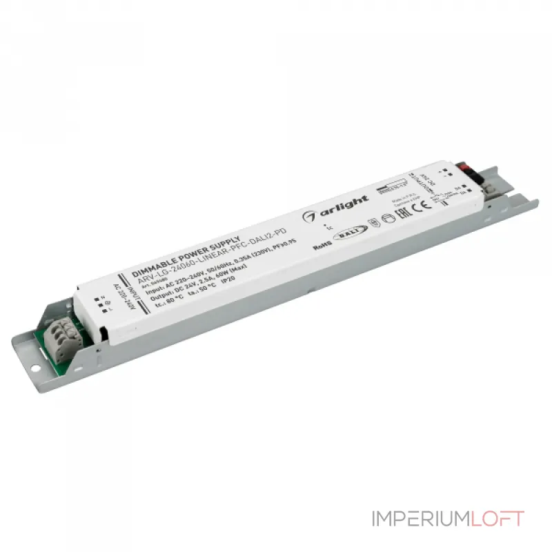 Arlight Блок питания ARV-LG-24060-LINEAR-PFC-DALI2-PD 24В 2.5A 60Вт IP20 049480