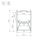 Arlight Профиль LINE-5075-HONEYCOMB-2000 BLACK Алюминий 044874