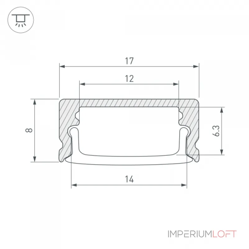 Arlight Профиль LINE-1708-3000 ANOD Алюминий 047947