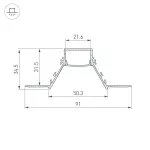 Arlight Профиль COMFORT21-V-FANTOM-2000 WHITE Алюминий 052543