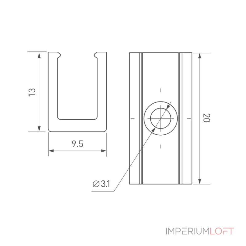 Arlight Держатель AURORA-1206-CLIP CLEAR 039354