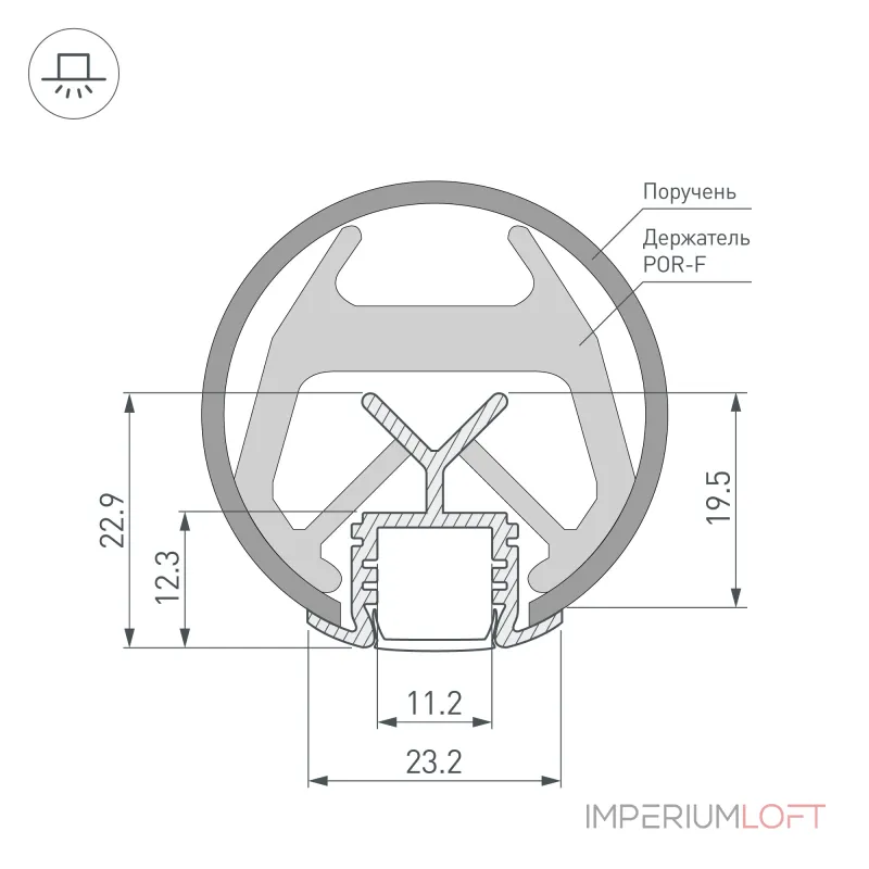 Arlight Профиль KLUS-POR-F-1000 ANOD Алюминий 019181(1)