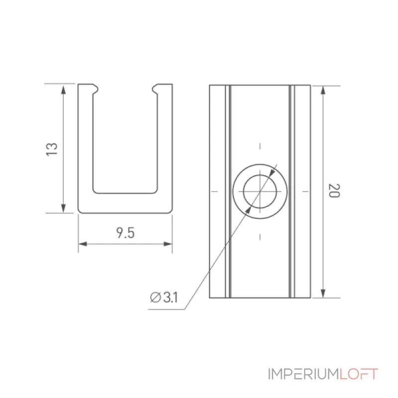 Arlight Держатель AURORA-1206-CLIP CLEAR 039354