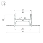Arlight Профиль SL-LINIA45-FANTOM-2000 ANOD Алюминий 027160