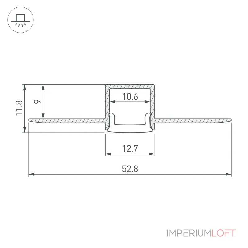 Arlight Профиль FANTOM-W12-2000 ANOD Алюминий 040325