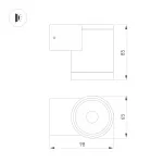 Светильник LGD-RAY-WALL-R65-9Вт Warm3000 GR 23 deg 230В Arlight IP65 038153