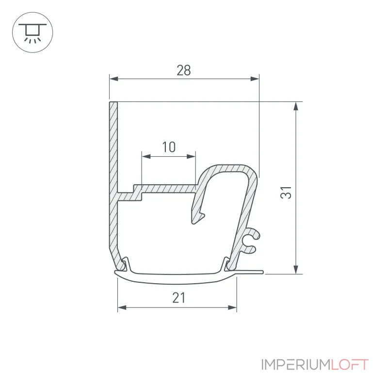 Arlight Профиль STRETCH-S-20-WALL-SIDE-2000 RESPECT-ST Алюминий 040701