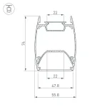 Arlight Профиль ARH-LINE-4874-DUAL-2000 ANOD Алюминий 036345