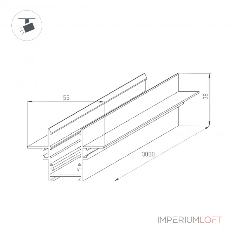 Трек встраиваемый MAG-TRACK-2538-FDW-3000 BK 5LN Arlight IP20 046286 Трек встраиваемый MAG-TRACK-2538-FDW-3000 BK 5LN Arlight IP20 046286