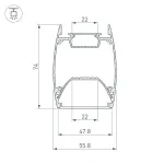 Arlight Профиль ARH-LINE-4874-DUAL-2000 ANOD Алюминий 036345