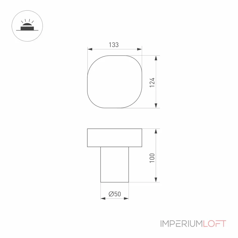 Arlight Светильник LGD-SWAMP-BOLL-H100-7Вт Warm3000 GR 93 deg 230В IP65 030002