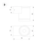 Светильник LGD-RAY-WALL-R65-9Вт Warm3000 GR 23 deg 230В Arlight IP65 038153