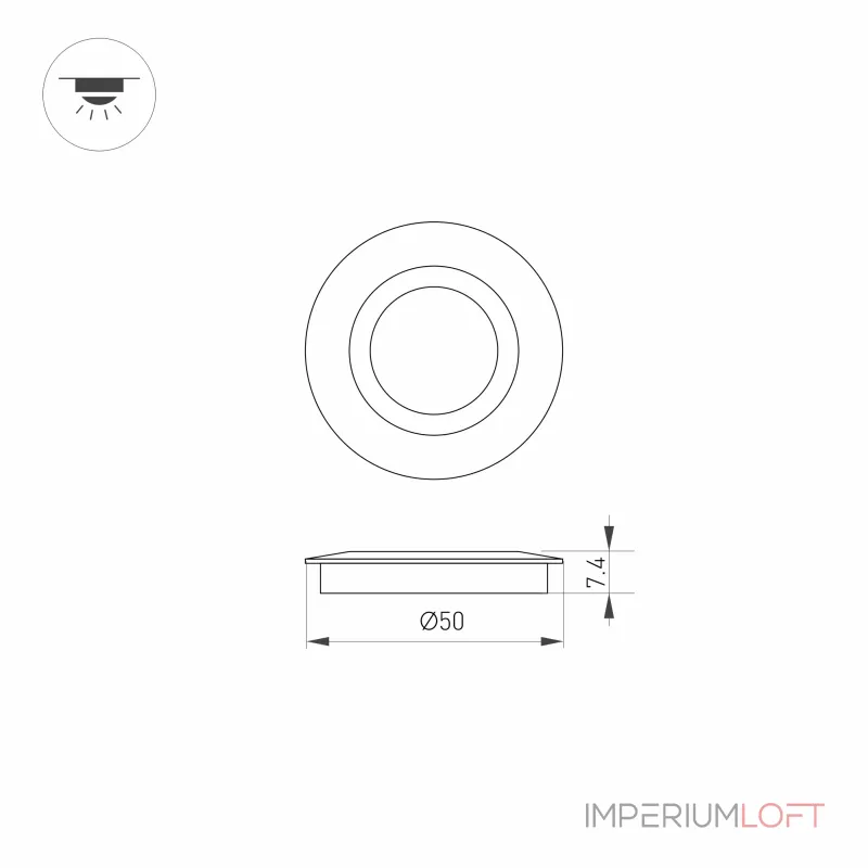 Arlight Накладка ART-DECK-CAP-FLAT-R50 SL STEEL Металл 024927