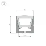 Arlight Силиконовый профиль WPH-FLEX-1616-TOP-S11-5м BLACK Силикон 045759