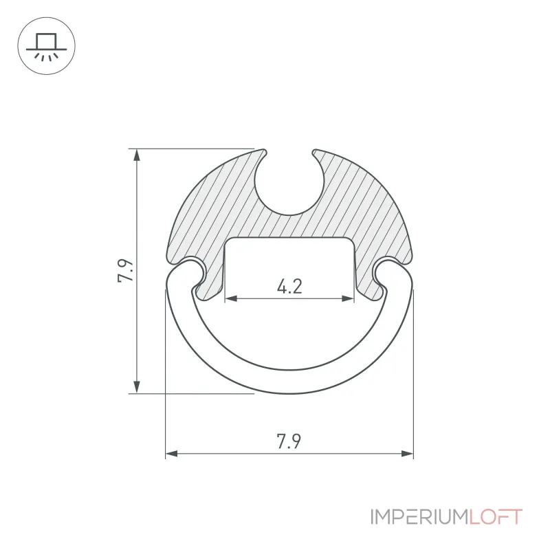 Arlight Профиль ARH-ROUND-D8-2000 ANOD Алюминий 036325