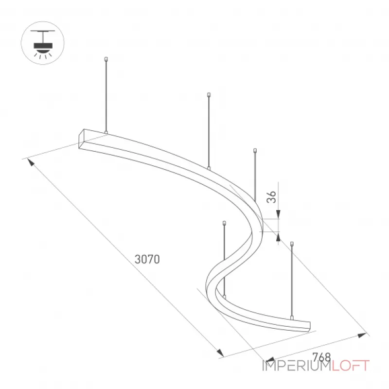 Arlight Светильник SP-LINE-HANG ARC-S3535-D1500-124Вт Warm3000 WHITE 230В Металл 034054(1) Arlight Светильник SP-LINE-HANG ARC-S3535-D1500-124Вт Warm3000 WHITE 230В Металл 034054(1)