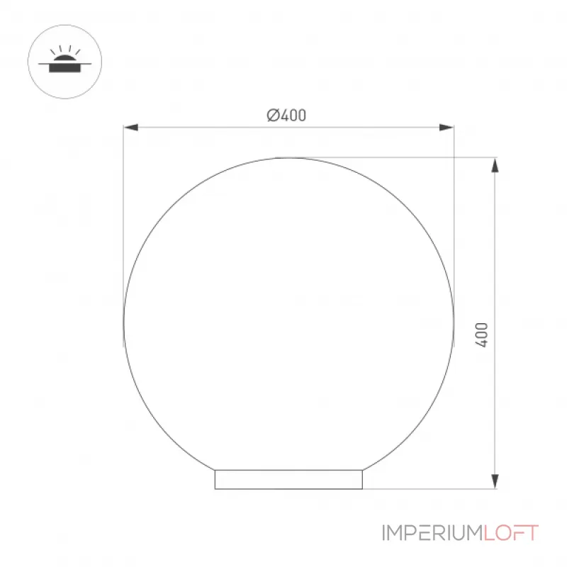 Светильник KT-GLOBE-R400-12Вт Warm3000 DG 275 deg 24В Arlight IP65 051028