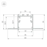 Arlight Профиль SL-LINIA32-FANTOM-3000 ANOD Алюминий 036225