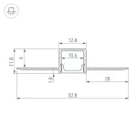 Arlight Профиль FANTOM-W12-2000 ANOD Алюминий 040325