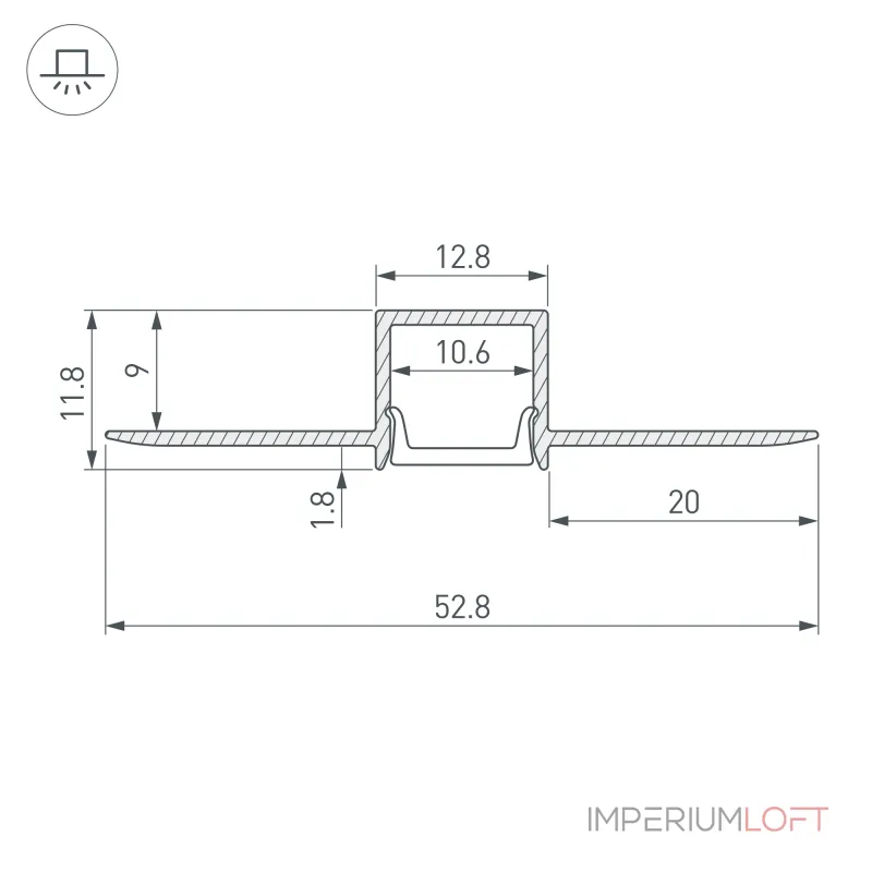 Arlight Профиль FANTOM-W12-2000 ANOD Алюминий 040325