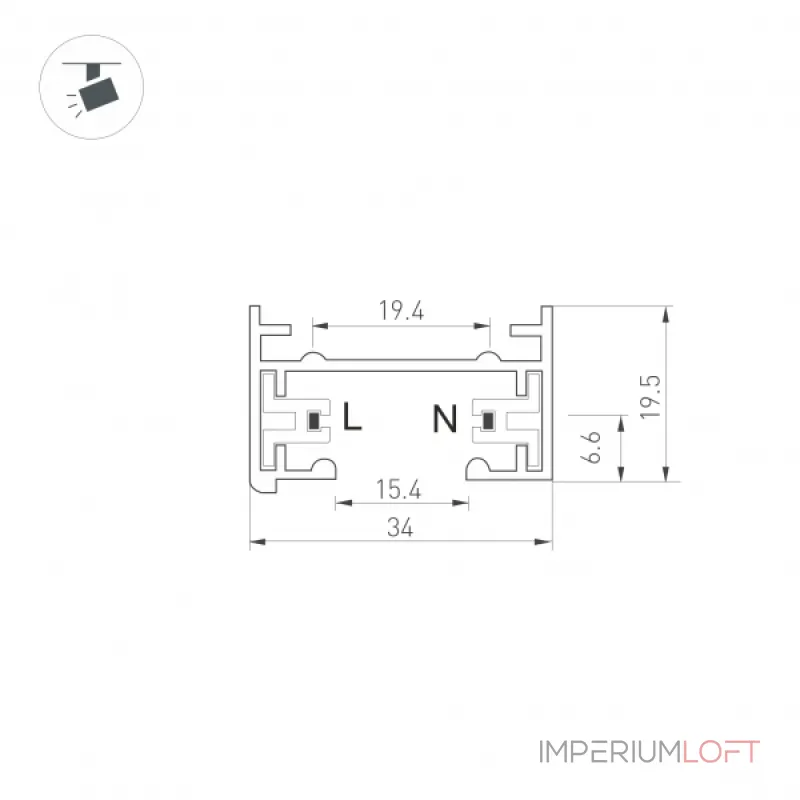 Arlight Трек LGD-2TR-TRACK-2000-WH-M C IP20 022773 Arlight Трек LGD-2TR-TRACK-2000-WH-M C IP20 022773