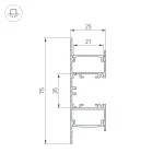 Arlight Профиль WALL-2575-DUAL-2000 ANOD BLACK Алюминий 052332