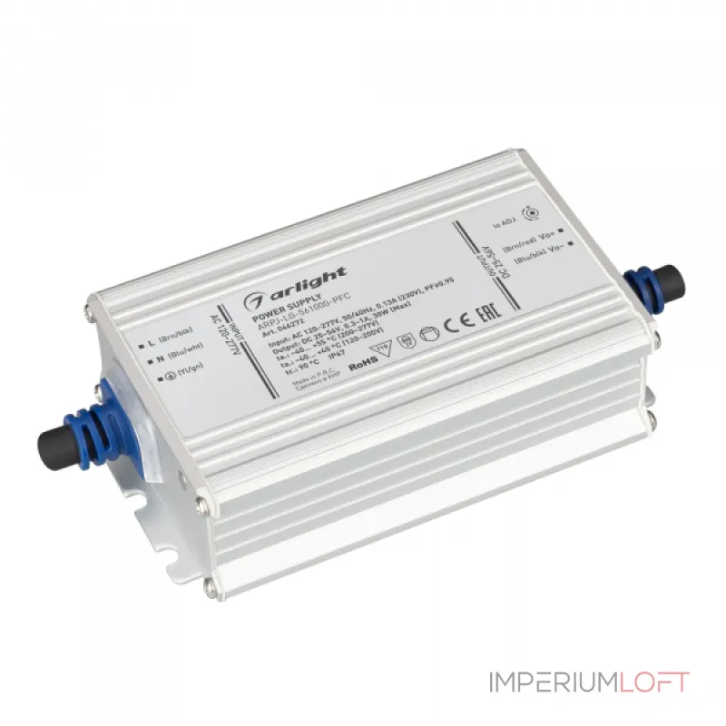 Блок питания ARPJ-LG-561000-PFC 30Вт 25-56В 0.3-1.0A Arlight IP67 046272 Блок питания ARPJ-LG-561000-PFC 30Вт 25-56В 0.3-1.0A Arlight IP67 046272