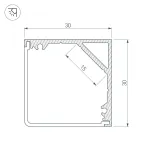 Arlight Профиль SL-KANT-H30-3000 ANOD Алюминий 046182