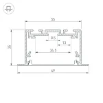 Arlight Профиль S2-LINIA69-F-2500 SEAMLESS ANOD Алюминий 029470