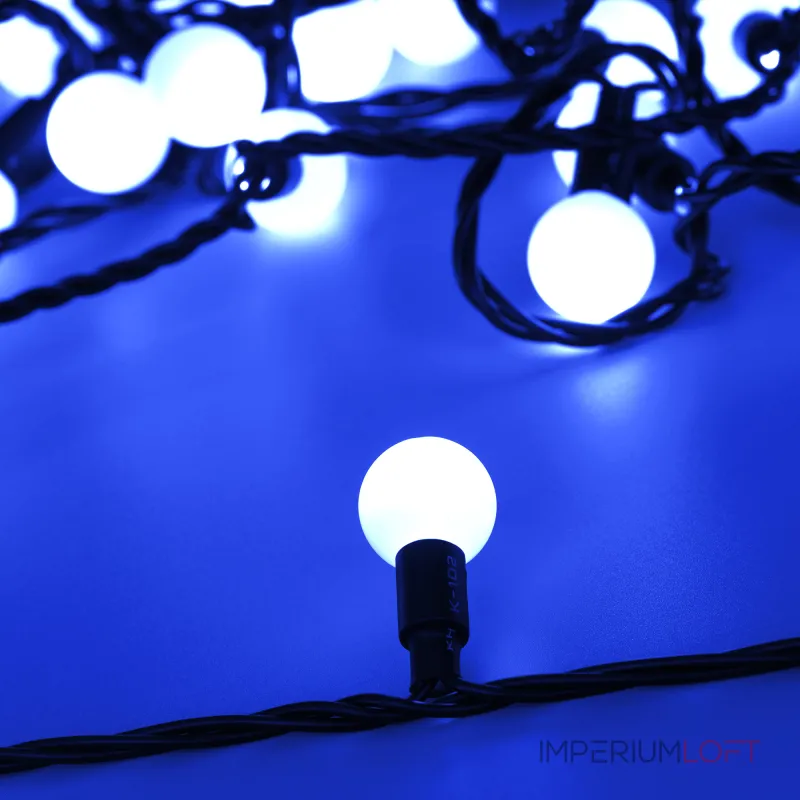 Arlight Светодиодная гирлянда ARD-BALL-CLASSIC-D23-10000-BLACK-80LED BLUE 230В 3.5Вт Ardecoled IP65 025600 Arlight Светодиодная гирлянда ARD-BALL-CLASSIC-D23-10000-BLACK-80LED BLUE 230В 3.5Вт Ardecoled IP65 025600