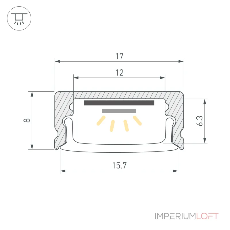 Arlight Профиль LINE-1708-2000 ANOD BLACK Алюминий 040299