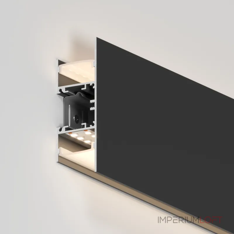 Arlight Профиль WALL-2575-DUAL-2000 ANOD BLACK Алюминий 052332