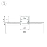 Arlight Профиль FANTOM-BENT-W12-TOP-2000 ANOD Алюминий 040327(1)