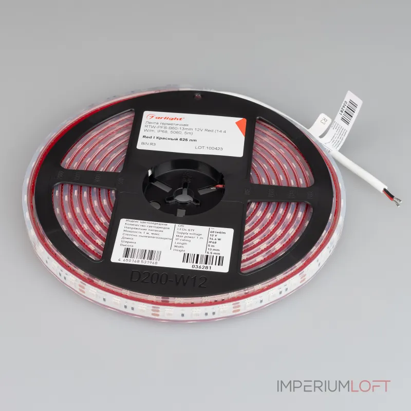 Arlight Лента герметичная RTW-PFS-B60-13mm 12В Red 14.4 В/м IP68 5060 5м 14.4 Вт/м IP68 036281 Arlight Лента герметичная RTW-PFS-B60-13mm 12В Red 14.4 В/м IP68 5060 5м 14.4 Вт/м IP68 036281