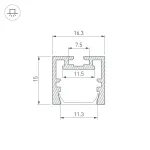 Профиль PDS-ZM-PLUS-2000 ANOD Arlight Алюминий 035020